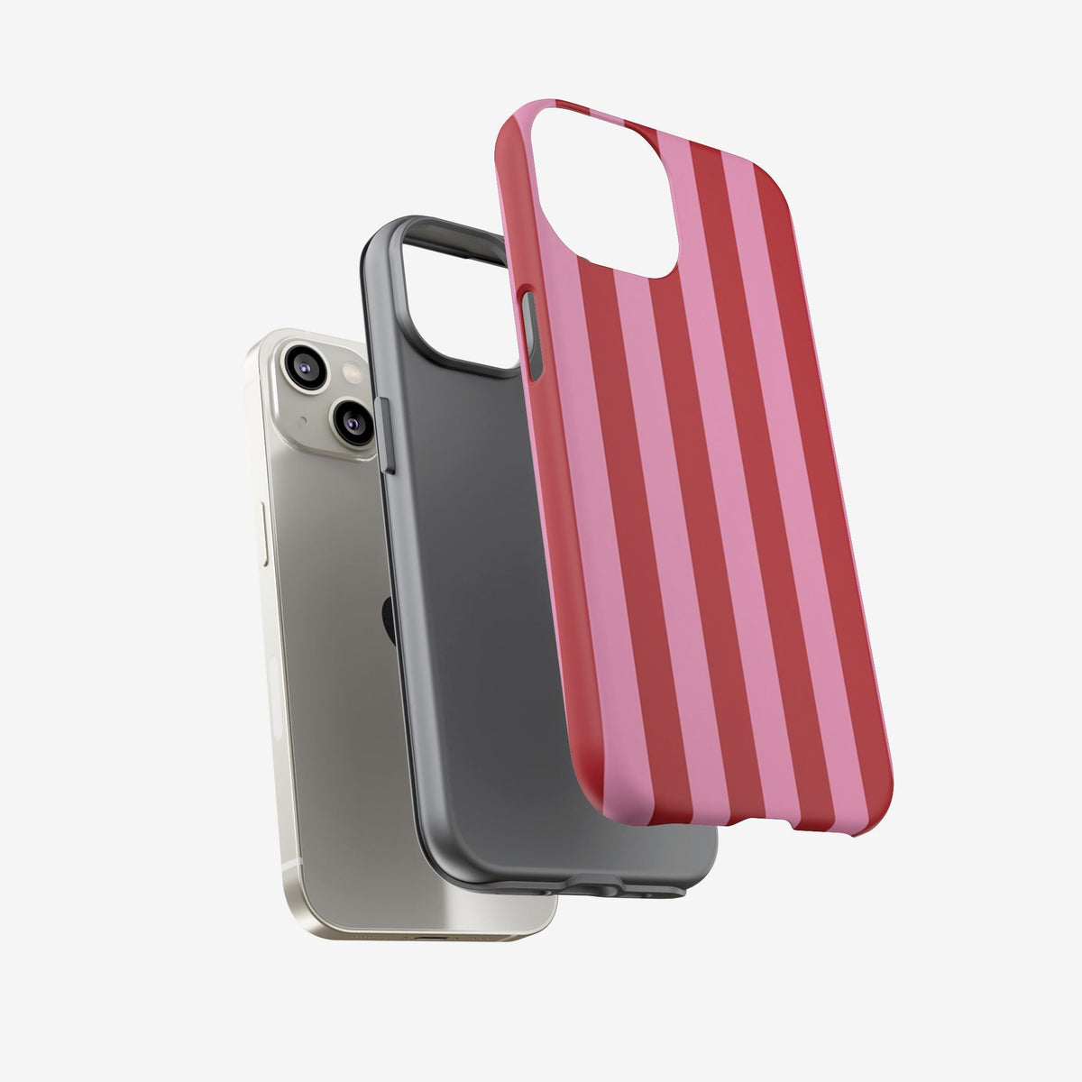 Rose Stripes Premium Tough Shining Phone Case (Double Layer) Available For All iPhone Models