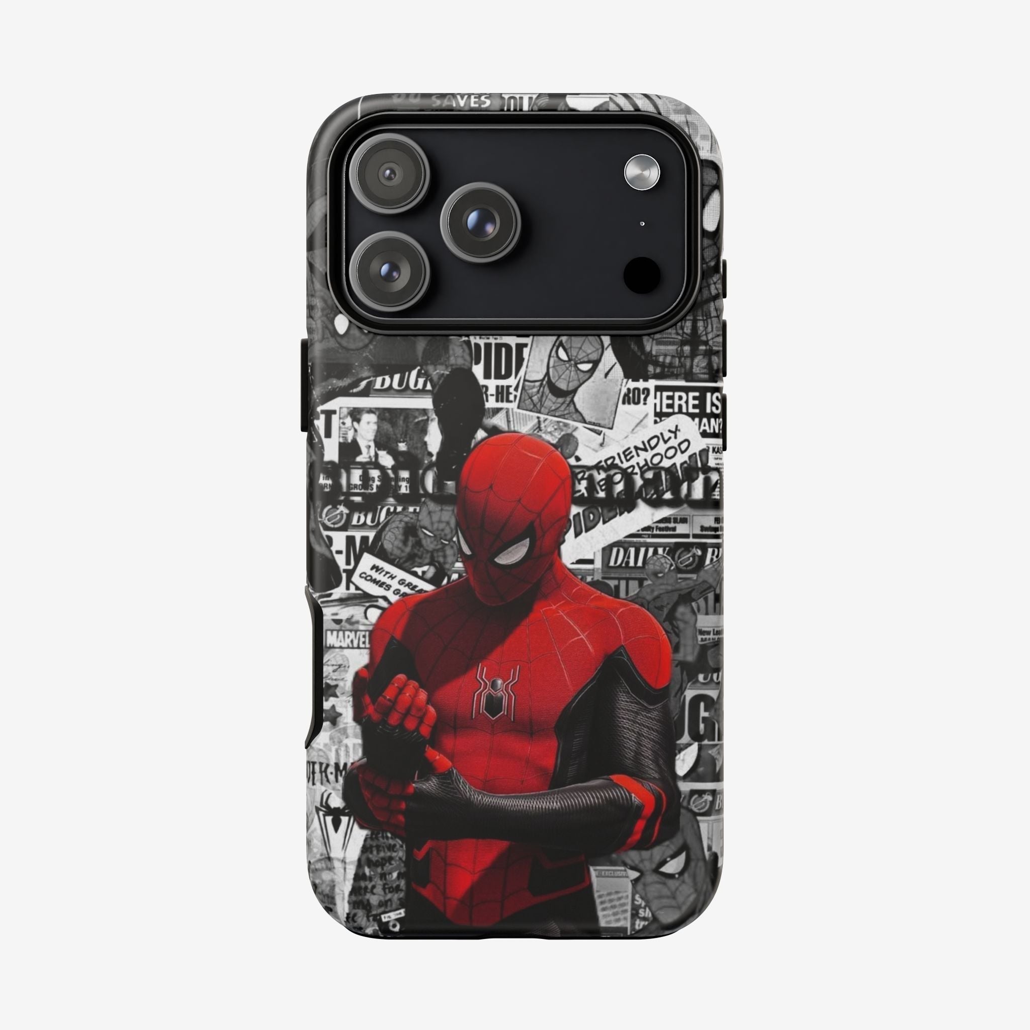Red Mask Collage Premium Tough Shining Phone Case (Double Layer) Available For All iPhone Models