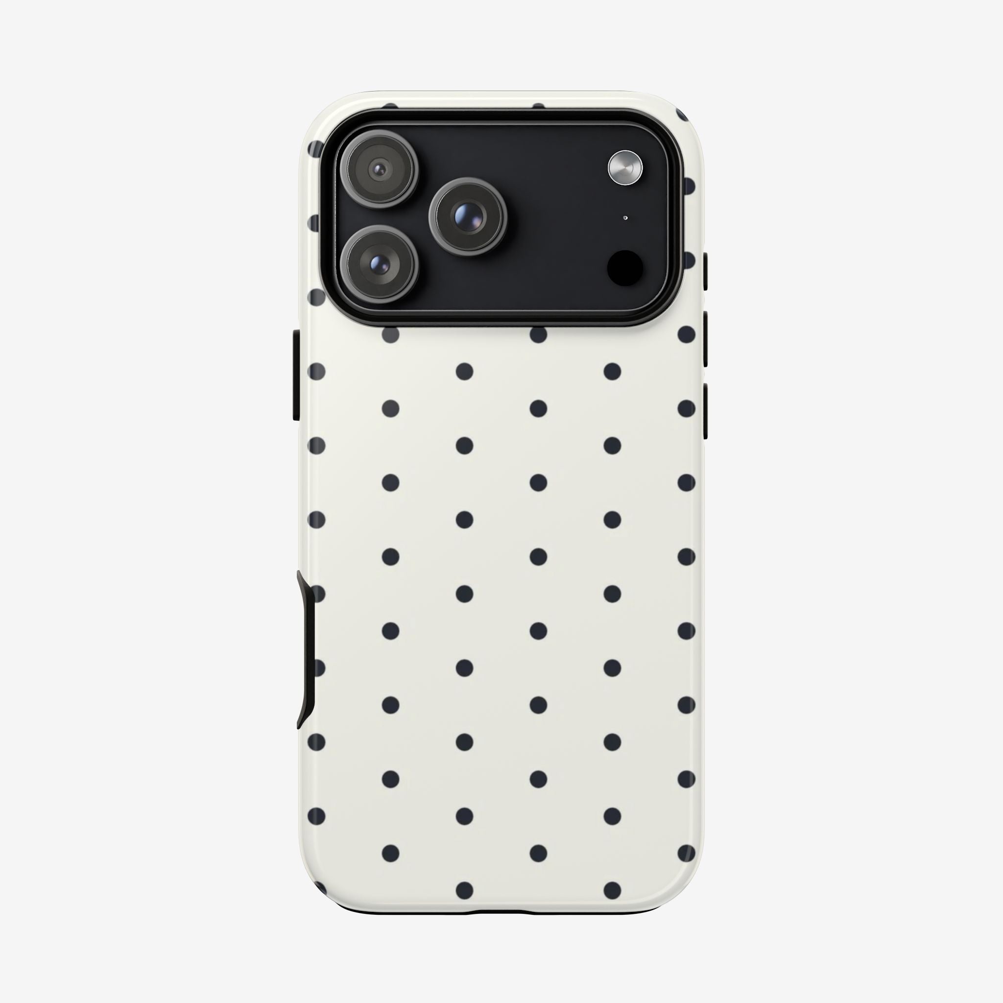 White Polka Dots Tough Shining Phone Case (Double Layer) Available For All iPhone Models