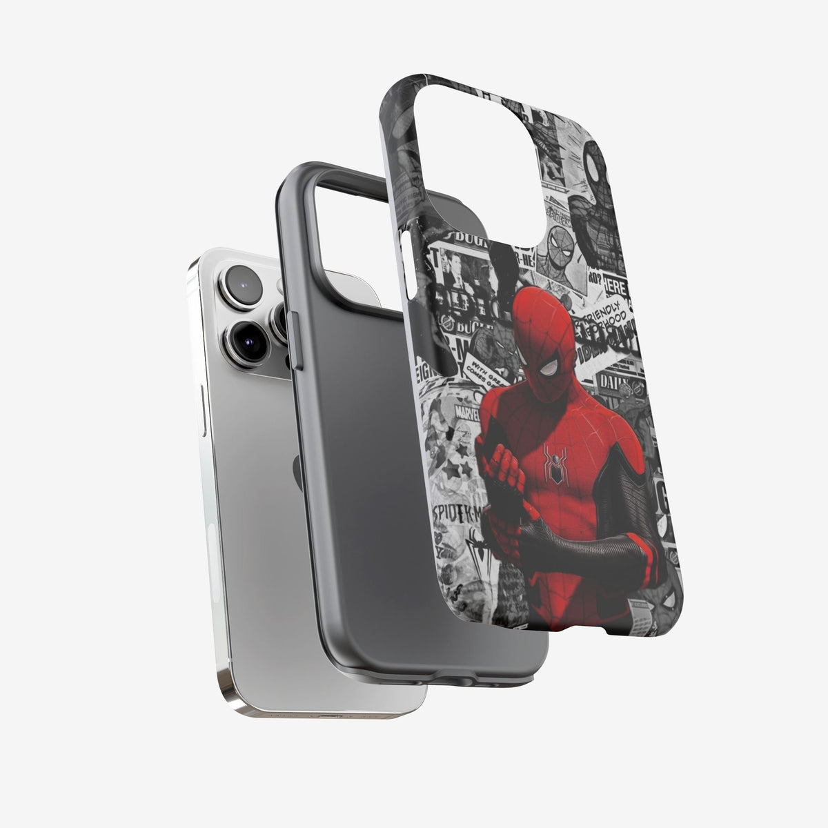 Red Mask Collage Premium Tough Shining Phone Case (Double Layer) Available For All iPhone Models