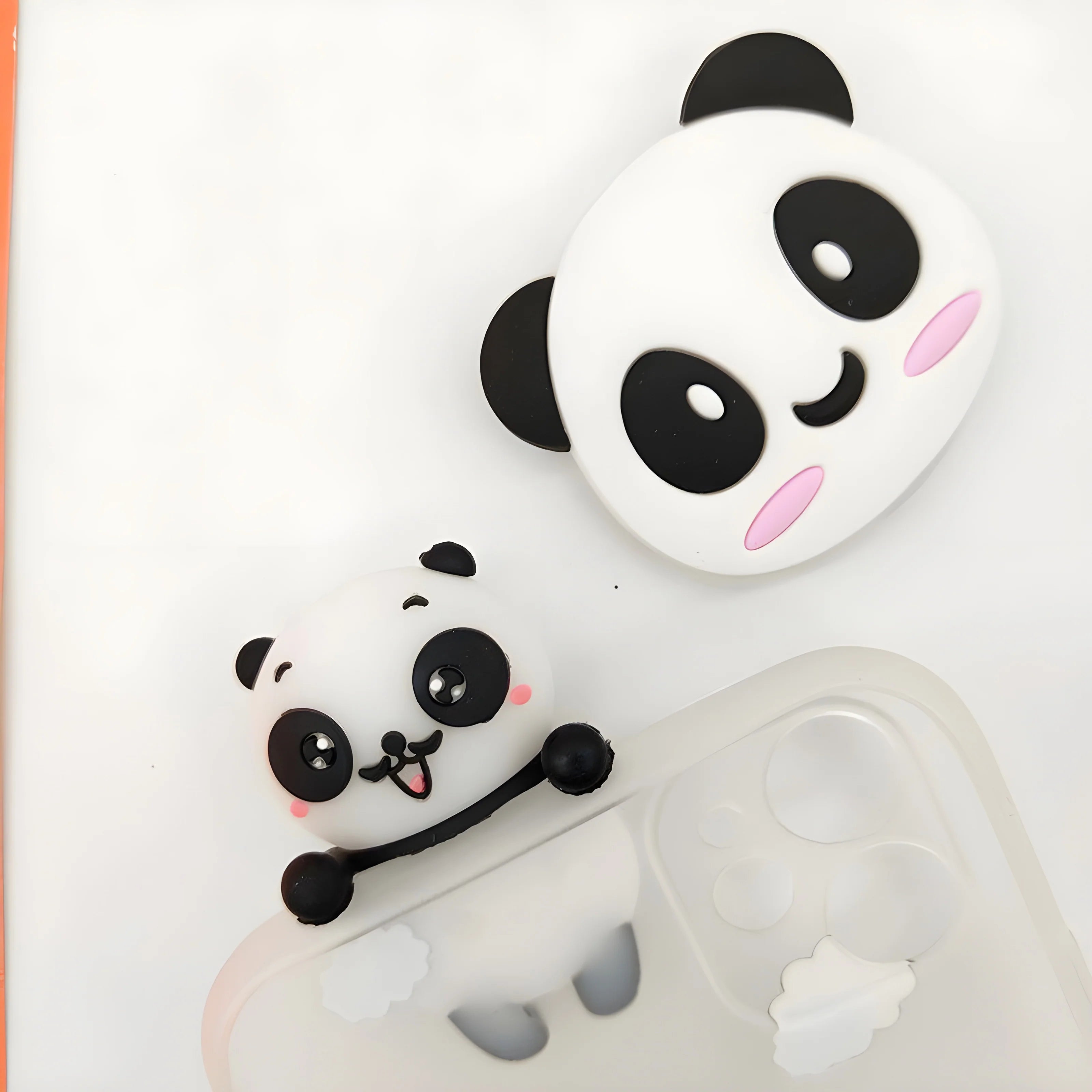 Cute 3D Panda Phone Case Toy & Holder Set – Soft Silicone Charm