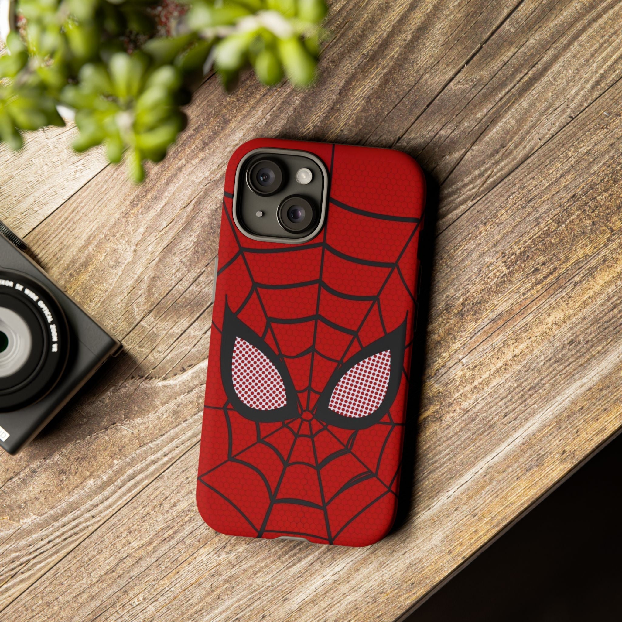Scarlet Grid Mask Premium Tough Shining Phone Case (Double Layer) Available For All iPhone Models