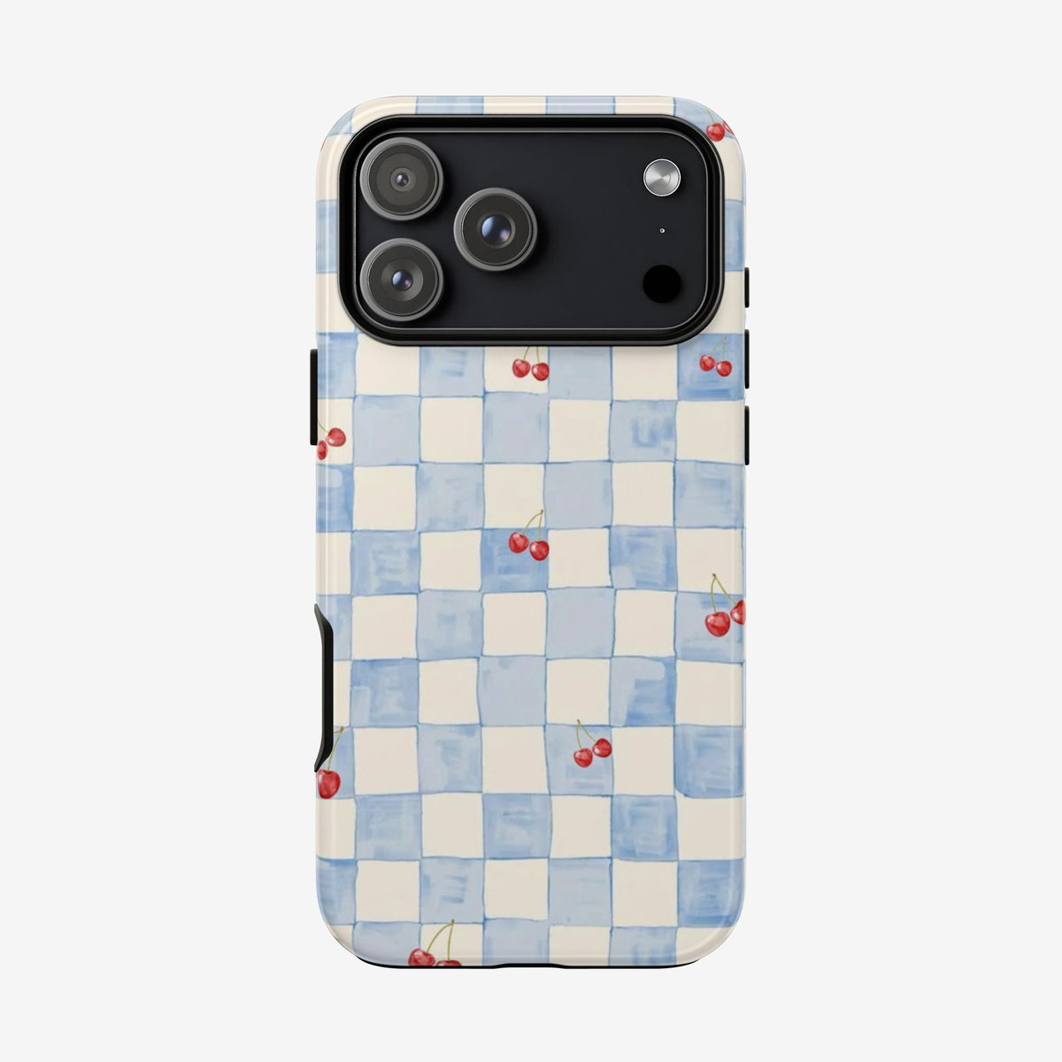 Cherry Check Tough Shining Phone Case (Double Layer) Available For All iPhone Models