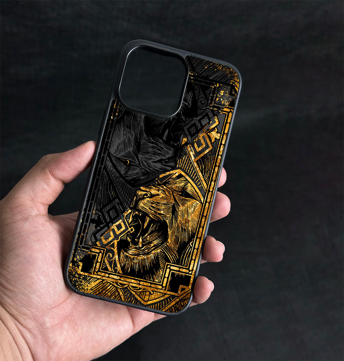 Lion Tear down- Golden splash - Gloss Case - Almost All Models-