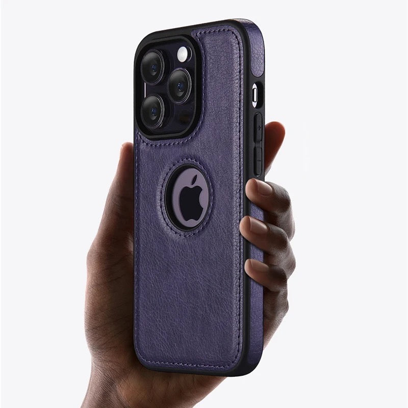 Deep Purple Leather Case- iPhone 14 pro and 14 pro max - Custom Phone Case | Techify