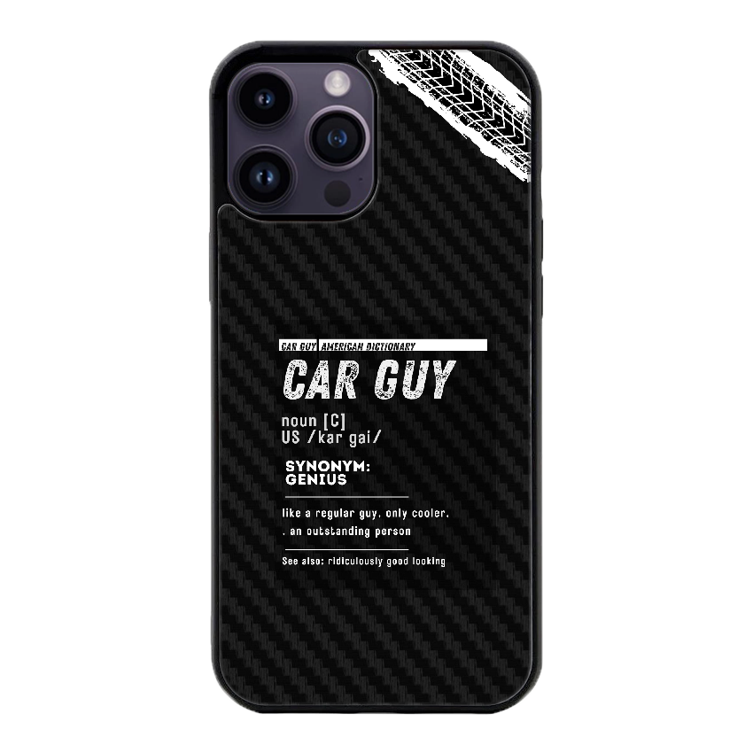 Car Guy- Carbon fiber PRINT- Gloss Case - Almost All Models