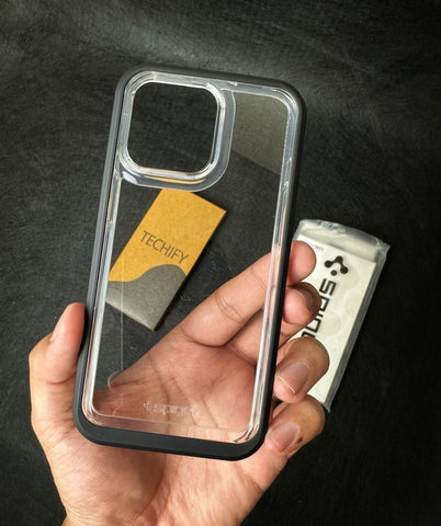 Spigen 2 in 1- iPhone 13 pro max and 13 pro. Acrylic back with black outline