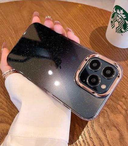 Glitter- Shimmer- Dual Color iPhone Case- Black