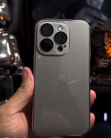 Apple Glass Case- Titanium and Black iPhone 11-15 pro max