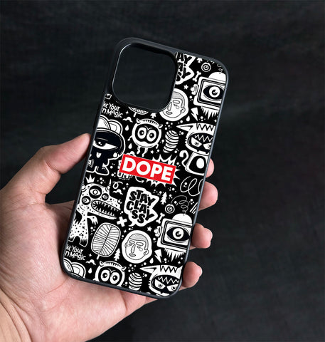 Dope- graffiti- black and white  - Gloss Case - Almost All Models-