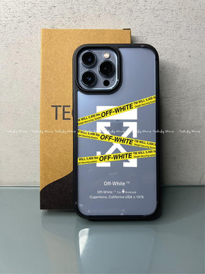 Off White - White/Yellow- Nike - Black Borders - iPhone 14 Pro Max