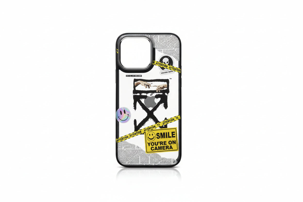 Off White - White/Yellow- Nike - Black Borders-Sale-iPhone 12Pro Max/13Pro Max,14 Pro Max,15 Pro Max