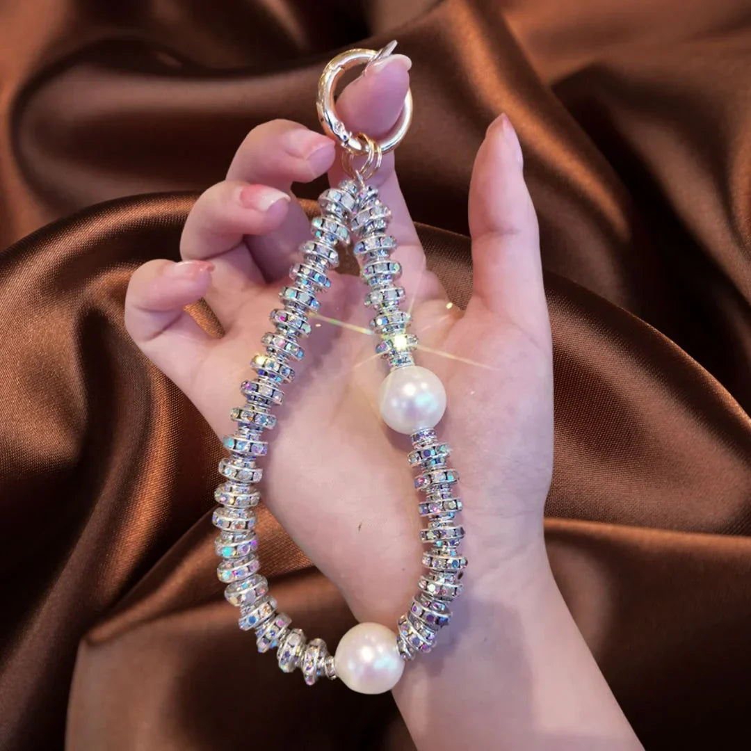 White Pearl Crystal Phone Charm - Custom Phone Case | Techify
