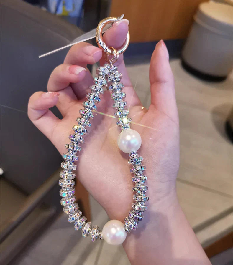 White Pearl Crystal Phone Charm - Custom Phone Case | Techify