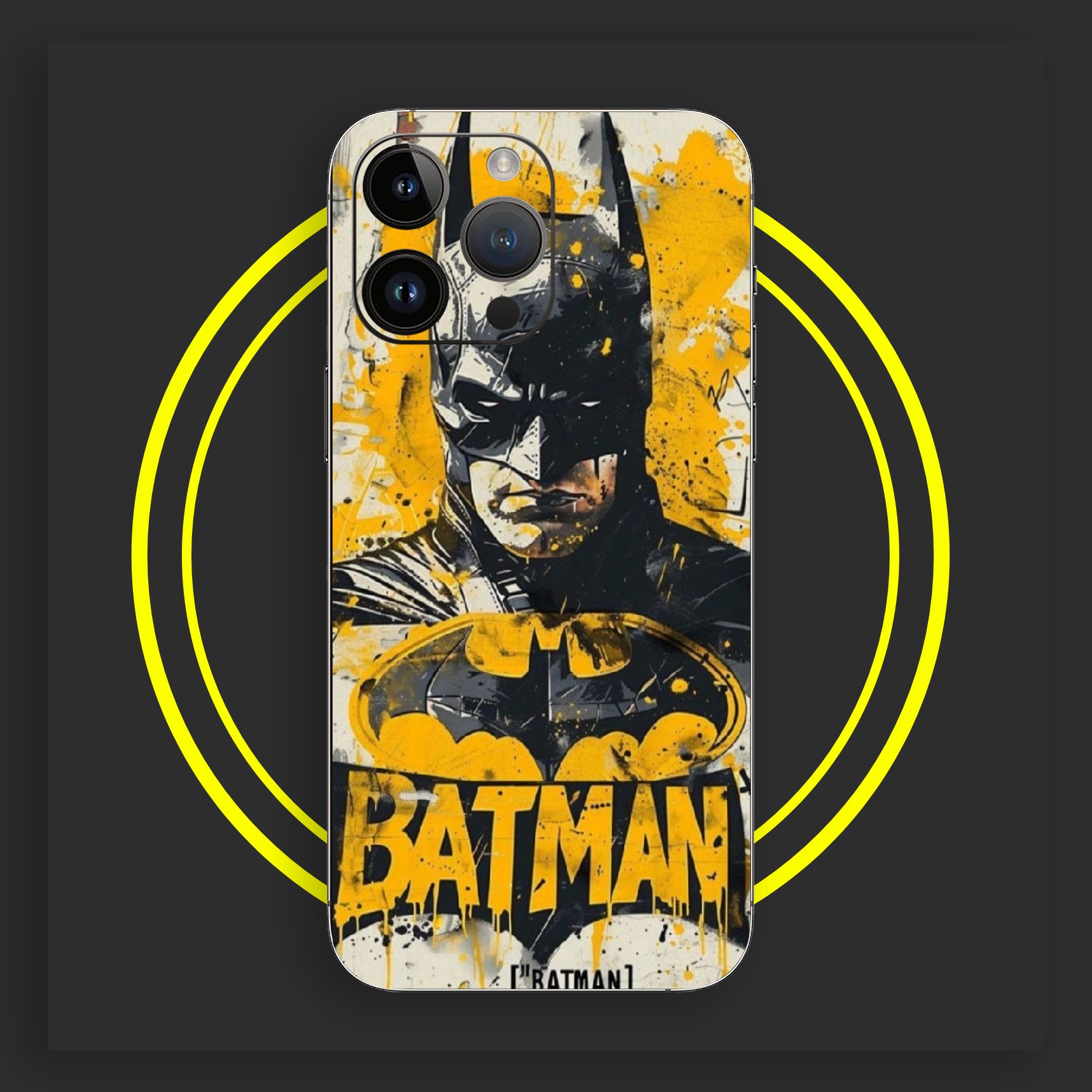 Batman yellow Burst- Matte Phone Skin - Almost All Models