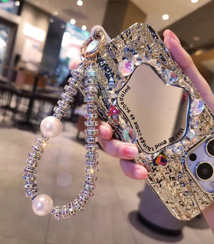 White Pearl Crystal Phone Charm - Custom Phone Case | Techify