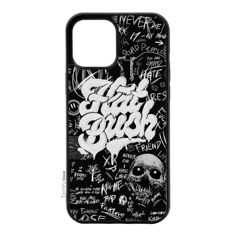 Flat Graffiti - Black and White- Gloss Case - Almost All Models