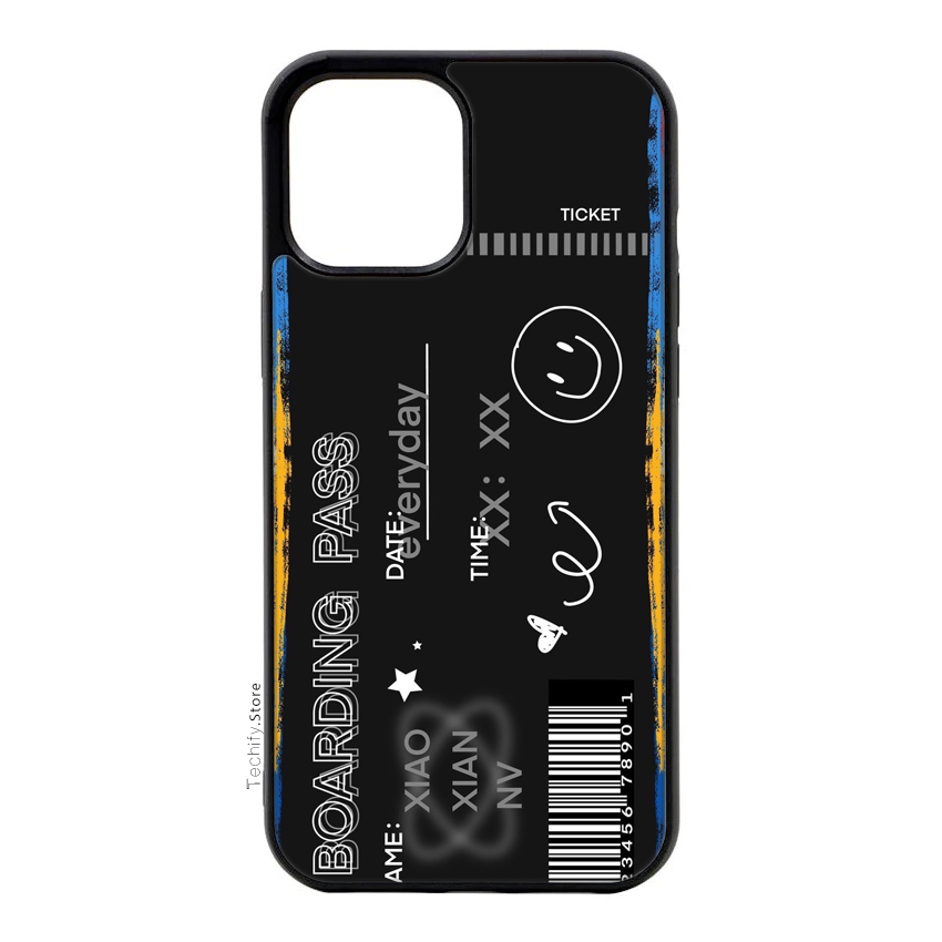 Boarding Pass Black- Aesthetic -Gloss Case - Almost All Models