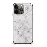 iPhone 14 Pro Max - White Marble Series - Premium Printed Glass Case