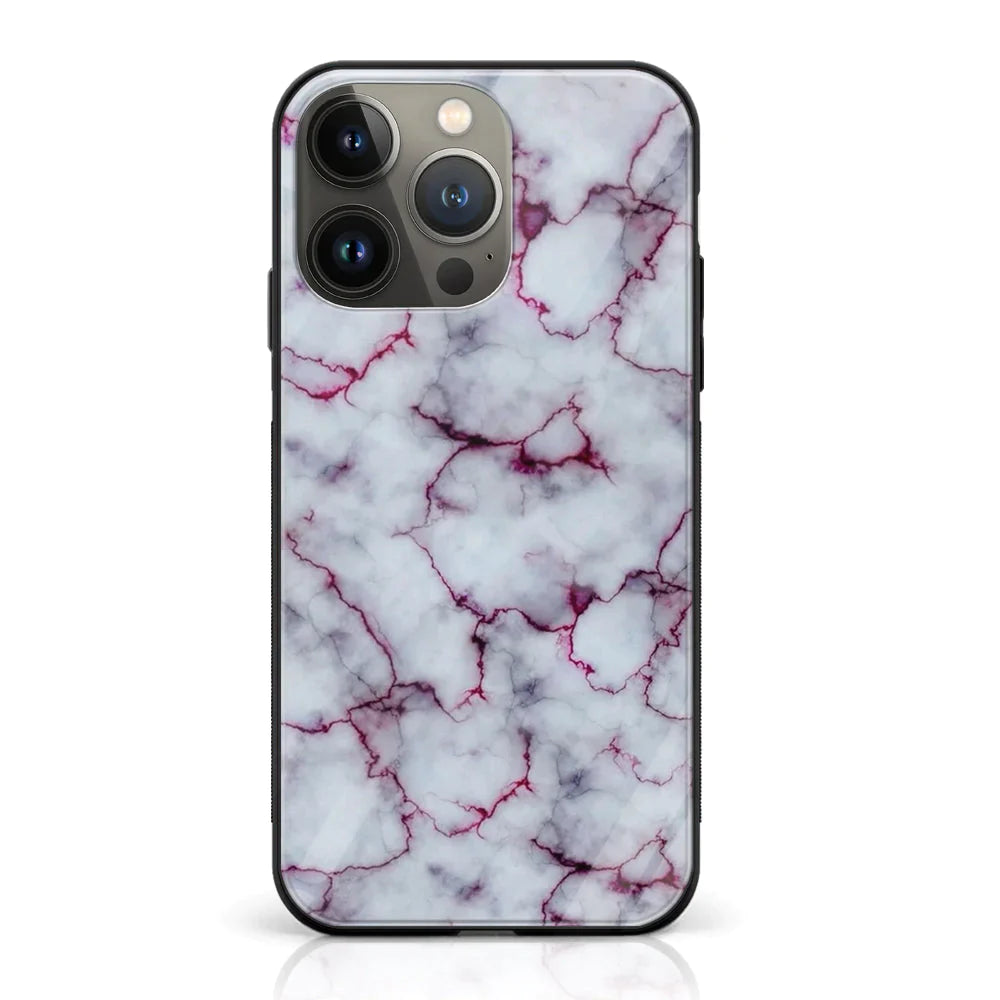 iPhone 14 Pro Max - White Marble Series - Premium Printed Glass Case