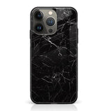 iPhone 14 Pro Max - Black Marble Series - Premium Printed Glass Case