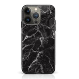 iPhone 14 Pro Max - Black Marble Series - Premium Printed Glass Case