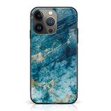 iPhone 14 Pro Max- Blue Marble Series - Premium Printed Glass Case