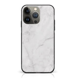 iPhone 14 Pro Max - White Marble Series - Premium Printed Glass Case