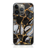 iPhone 14 Pro Max - Black Marble Series - Premium Printed Glass Case