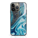 iPhone 14 Pro Max- Blue Marble Series - Premium Printed Glass Case