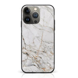 iPhone 14 Pro Max - White Marble Series - Premium Printed Glass Case