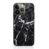 iPhone 14 Pro Max - Black Marble Series - Premium Printed Glass Case