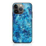 iPhone 14 Pro Max- Blue Marble Series - Premium Printed Glass Case