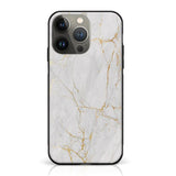 iPhone 14 Pro Max - White Marble Series - Premium Printed Glass Case