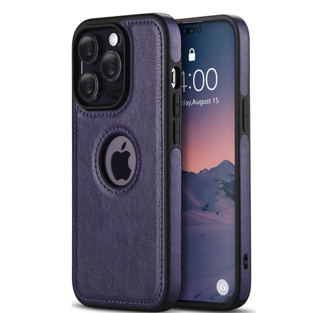 Deep Purple Leather Case- iPhone 14 pro and 14 pro max